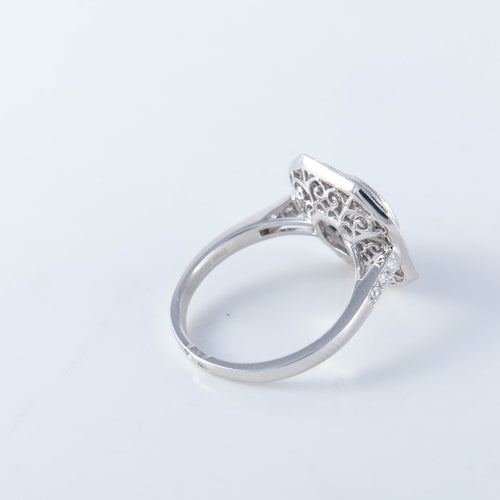 Bague 56 Bague saphir diamant - style Art Déco 58 Facettes