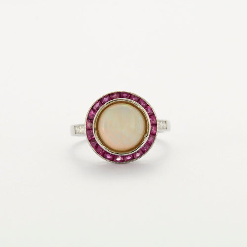 Bague Bague Opale Rubis 58 Facettes
