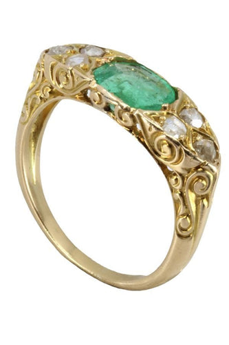 Bague BAGUE ÉMERAUDE ET DIAMANTS NAPOLÉON III 58 Facettes 051841