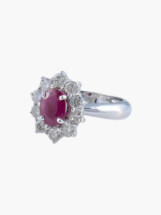 Bague 52 Bague Pompadour Rubis Diamants 58 Facettes