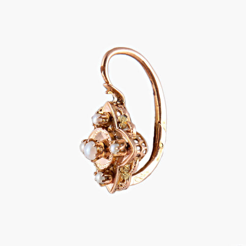 Boucles d'oreilles Boucles d’oreilles anciennes perles fines 58 Facettes