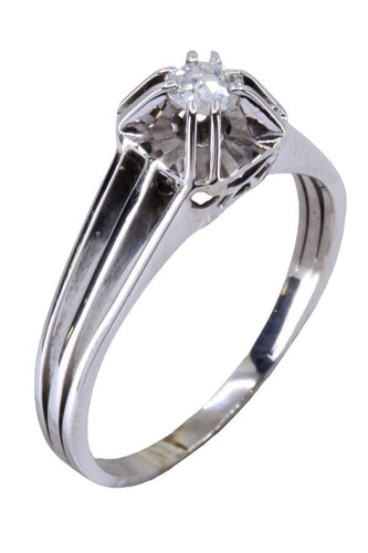 Bague 62 Solitaire en Or blanc & Diamants 58 Facettes 067201