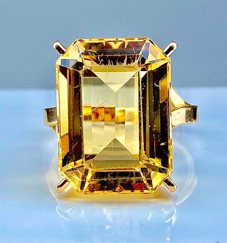 Bague 57 Bague Or jaune Citrine 58 Facettes AB278