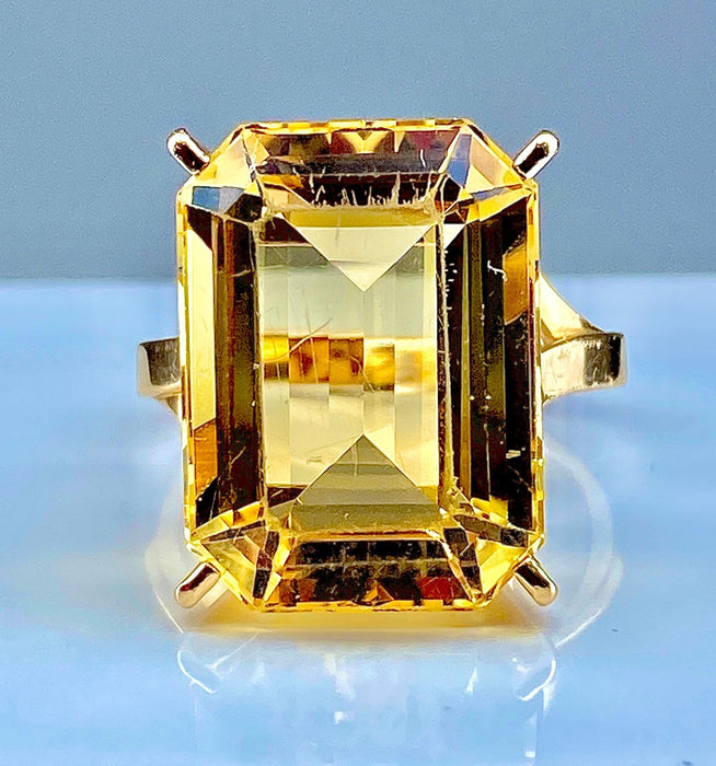 Bague 57 Bague Or jaune Citrine 58 Facettes AB278