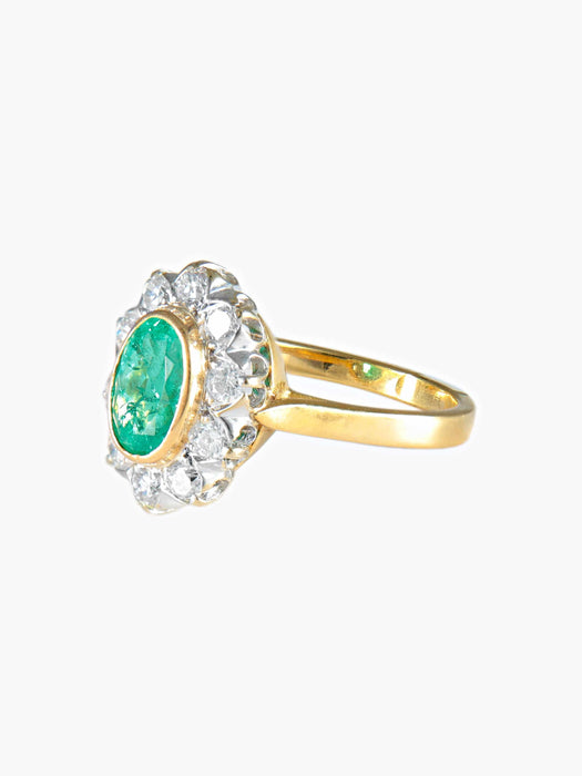 Bague 52 Bague Marguerite Emeraude et Diamants 58 Facettes