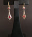 2-Tone Gold Sleeper Earrings, Red Stones 58 Facettes