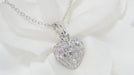 Necklace Cartier heart pendant necklace, white gold and diamonds 58 Facettes 13807