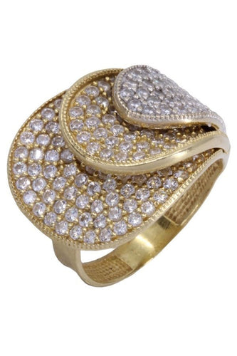 Bague 54 BAGUE PÉTALES DIAMANTÉES OR JAUNE 58 Facettes 78141