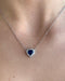 Necklace Heart necklace in white gold, sapphire, diamonds 58 Facettes C118