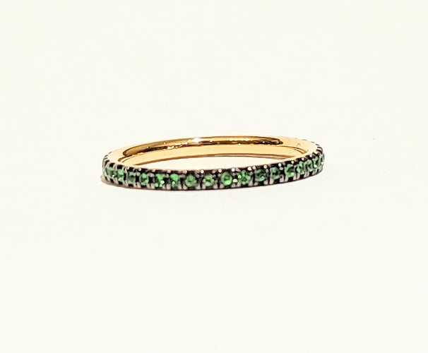 Bague DJULA anneau en or et saphirs verts 58 Facettes