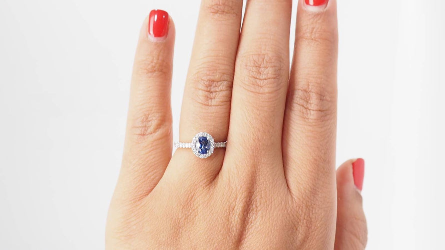 Bague 51 Bague, saphir ceylan, diamants 58 Facettes 32076