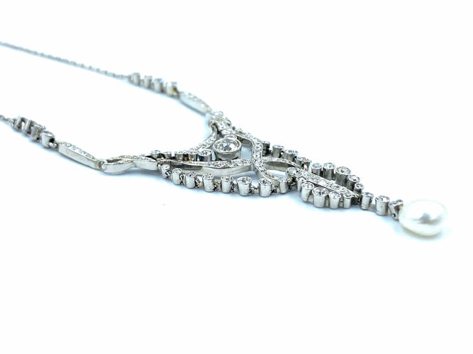 Collier Collier Négligé vers 1910 en or, platine et diamants 58 Facettes