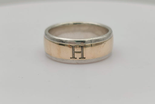61 Hermès ring - Vintage 2-tone gold and silver ring 58 Facettes