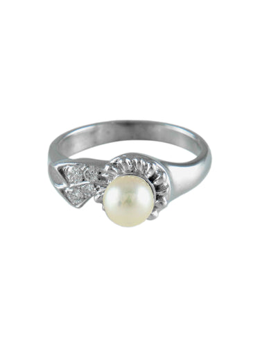 Bague Bague Perle et Diamants 58 Facettes