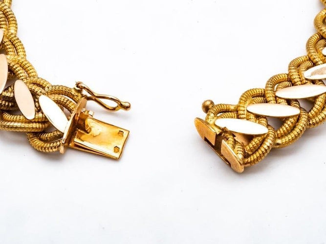 Bracelet Bracelet Or jaune Maille brossée et brillante 58 Facettes