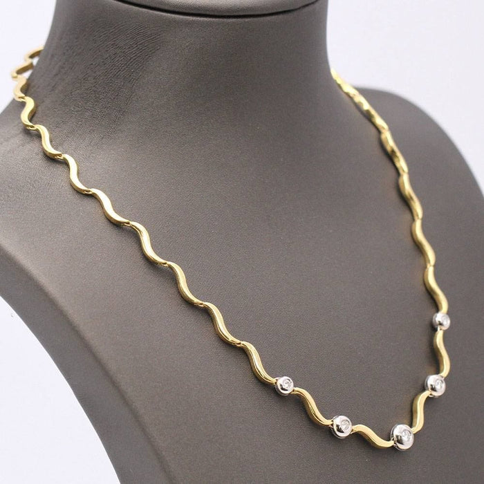 Collier wavy choker 2 Gold Diamonds 58 Facettes E360419