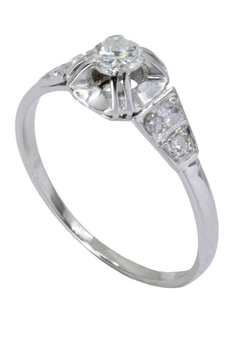 Bague SOLITAIRE ART DÉCO DIAMANTS 0.22 CARAT 58 Facettes 048701