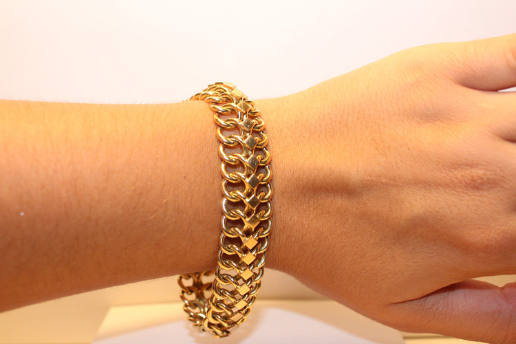 Bracelet Bracelet Maillons et Losanges 58 Facettes 11426D