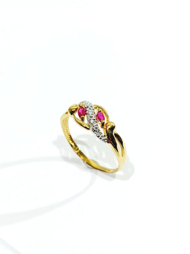 Bague 58.5 Bague or diamants Rubis 58 Facettes