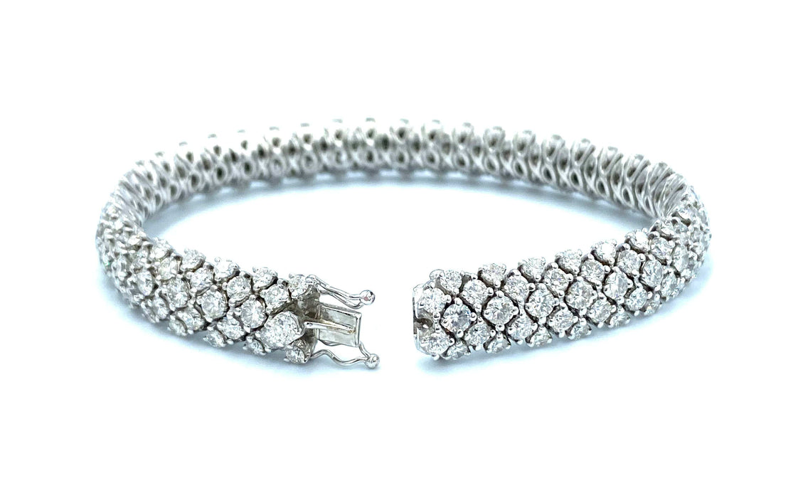 Bracelet MONTEGA - Bracelet Ruban or blanc et diamants 58 Facettes