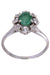 Ring 56 Marguerite Ring Yellow Gold Emerald Diamonds 58 Facettes 080441