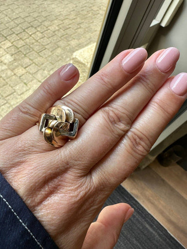 Bague 57 Bague Tank Art Déco Or Blanc Or Rose 58 Facettes OCC