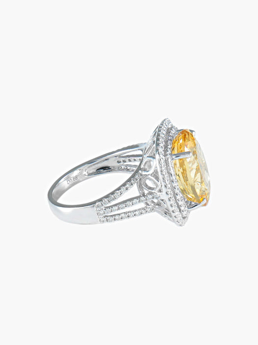 Bague 52 Bague Tourmaline jaune Diamants 58 Facettes