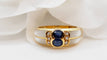 Bague 54 Bague Clozeau or jaune saphir diamants résine blanche 58 Facettes