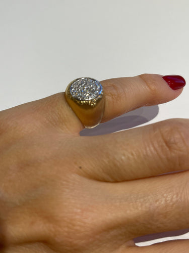 Bague Bague Chevalière Diamants 58 Facettes