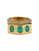Ring 57 Ring 3 emeralds bezel set in yellow gold 58 Facettes LP17-12