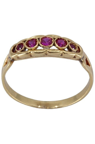 Bague 55 BAGUE JARRTIÈRE ANCIENNE RUBIS 58 Facettes 067611