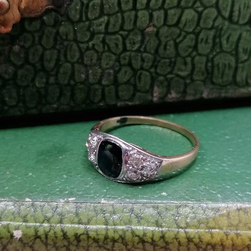 Bague Bague Art Déco Saphir Diamants 58 Facettes 2686