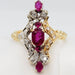 Ring 51 Marquise Ring in Two-Tone Gold, Rubies and Diamonds 58 Facettes 29171