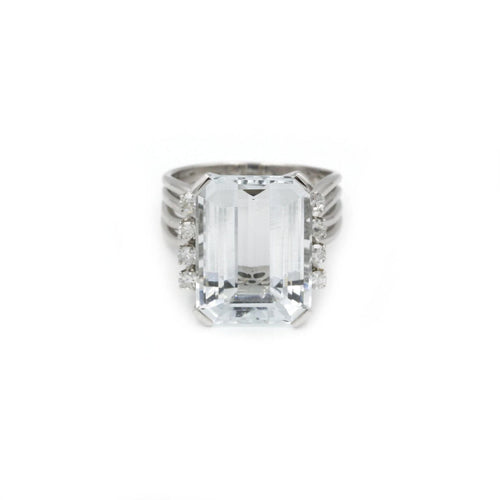 Bague 53 Bague - Or, diamants & Aigue-Marine 58 Facettes 220343R