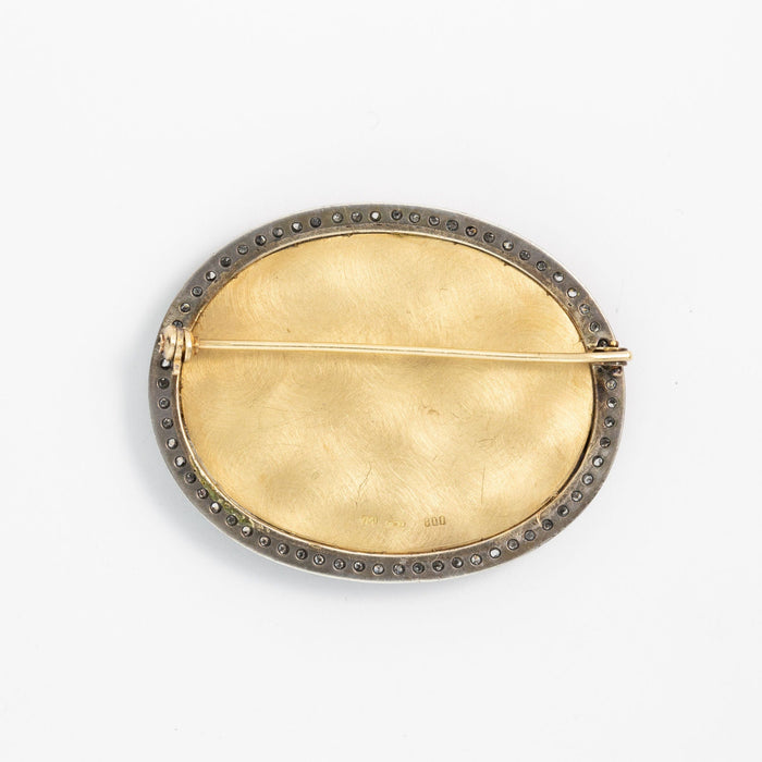 Broche Broche micromosaïque en or 18 carats, argent et diamants 58 Facettes