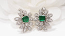 Earrings Emerald and diamond earrings 58 Facettes 30089