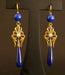 Boucles d'oreilles Paire de pendants d'oreilles perles, lapis lazuli et diamants taille rose 58 Facettes 1026745