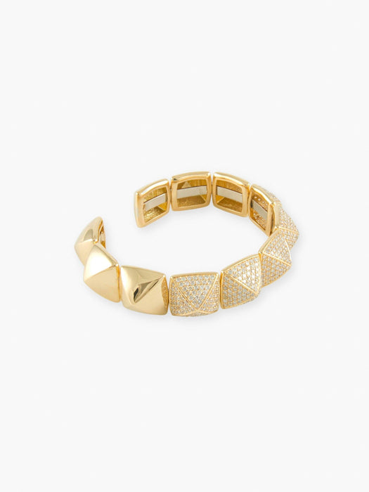 Bracelet BRACELET "PYRAMIDE" OR JAUNE ET BRILLANTS 58 Facettes 210015