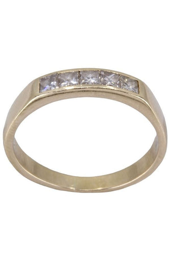 Bague 53 Demi alliance Or jaune Diamants 58 Facettes 080851