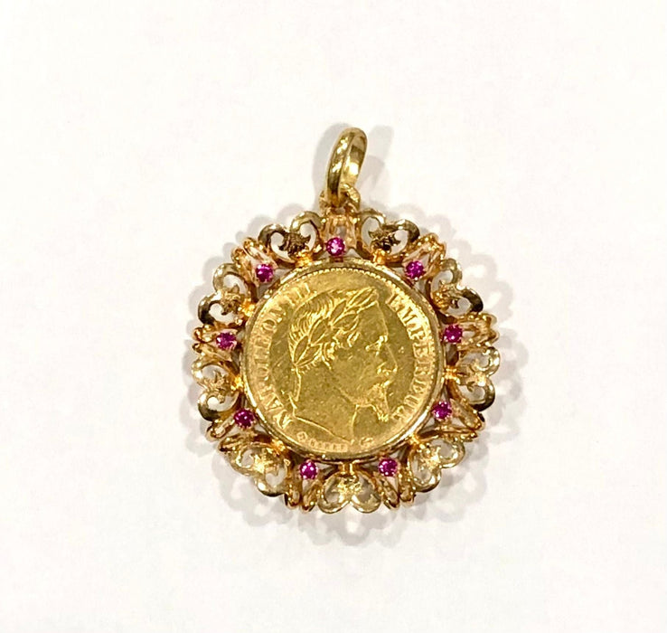 Pendentif Ravissant pendentif or jaune pièce Napoléon III 10 francs 58 Facettes