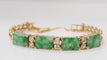 Bracelet Bracelet Vintage Or Jaune Diamants Jade 58 Facettes 31739