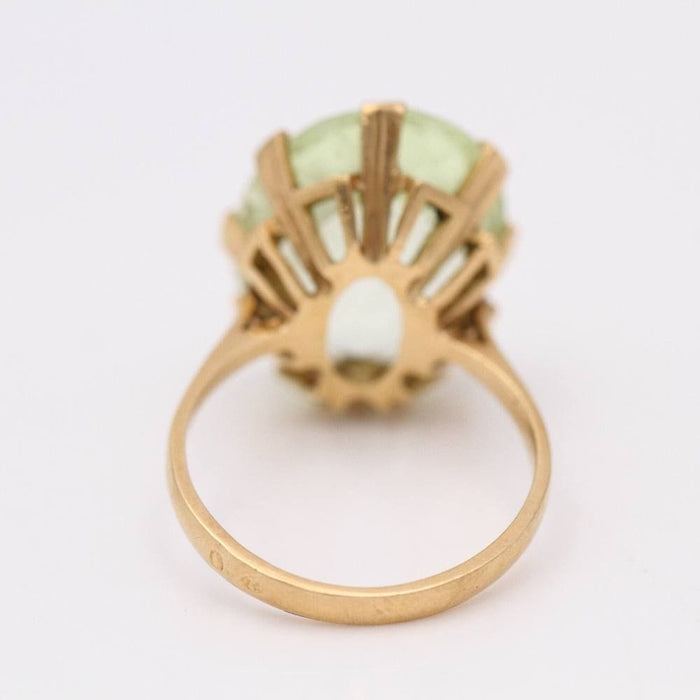 Bague 55.5 Bague Or Jaune Apatite verte 58 Facettes E357541B