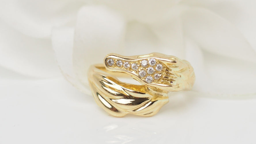 Bague 53 Bague Tête de cheval en or jaune et diamants 58 Facettes 32503