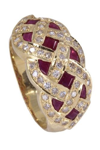 Bague 54 Bague moderne rubis et diamants 58 Facettes 081331