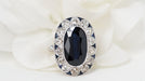 Ring 50 Pompadour Ring Platinum Sapphire Diamonds 58 Facettes 32363