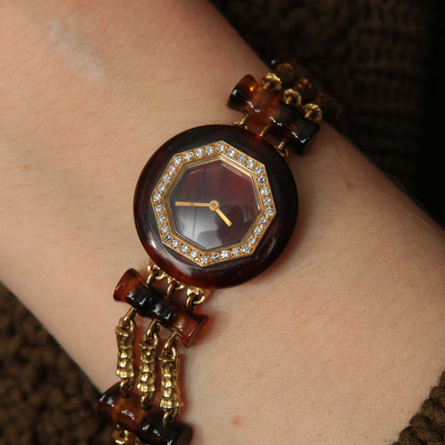 Montre Boucheron Paris - Montre en or et écaille de tortue 58 Facettes