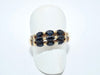 Ring Retro ring sapphires diamonds yellow gold 58 Facettes