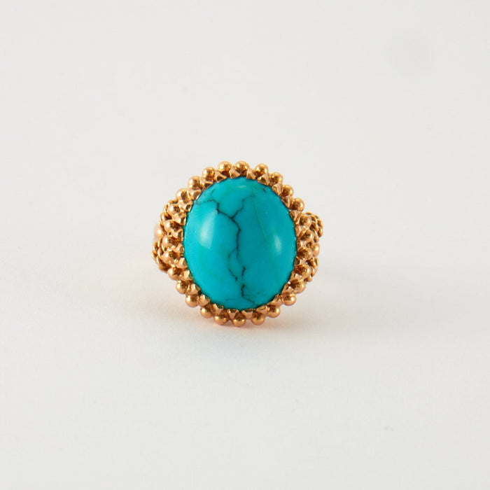 Bague 49 Bague turquoise, or rose 58 Facettes P12L8