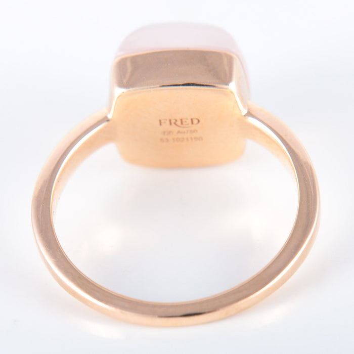 Bague 53 FRED - Bague Pain de sucre or rose quartz rose 58 Facettes