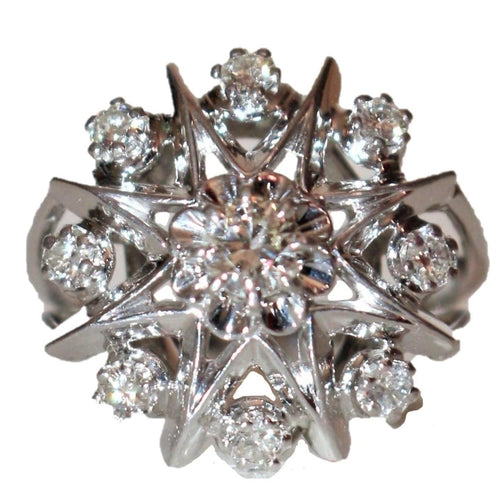 Bague Bague étoile Or Gris et Diamants 58 Facettes 526